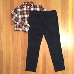 J. Crew Andie Slim Cropped Chino - Navy and/or Tan